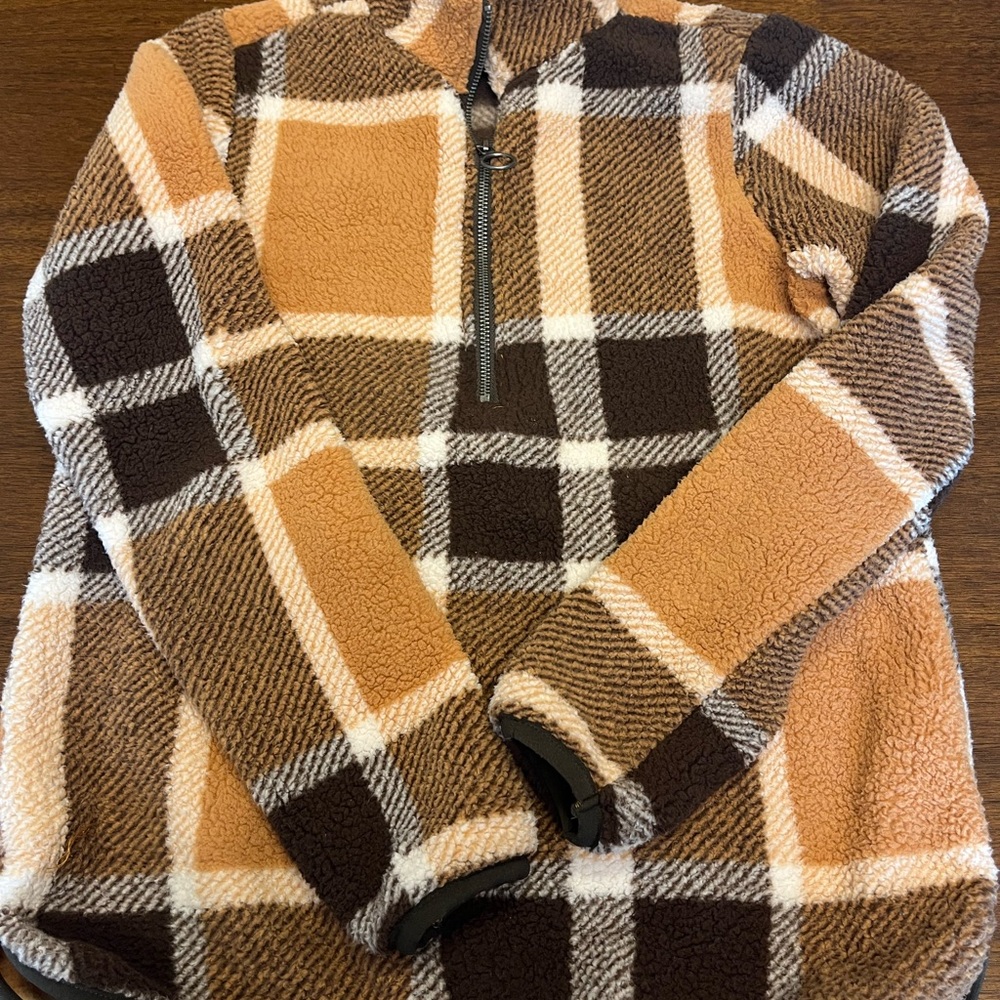Plaid Fleece Quarter-Zip Pullover